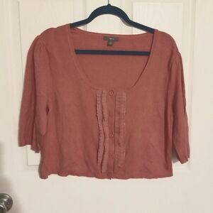 Apt 9 Cropped Cardigan Dusty Rose Pink
